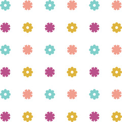 A cheerful seamless pattern featuring colorful abstract shapes on a white background. Perfect for digital scrapbooking, kids' crafts, wrapping paper, and decorative design projects.