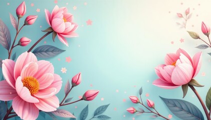 Subtle floral motifs, pastel hues, delicate texture, desktop, social media