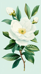 Fototapeta premium Vintage Flower Isolation on White Background Nature High-Fidelity Artwork Studio Realism