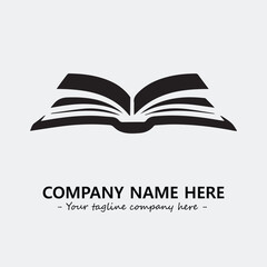 Book illustration black and white for logo company vector image
