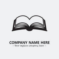 Book illustration black and white for logo company vector image
