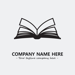 Book illustration black and white for logo company vector image
