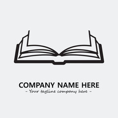 Book illustration black and white for logo company vector image
