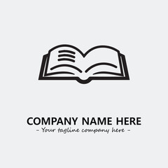 Book illustration black and white for logo company vector image

