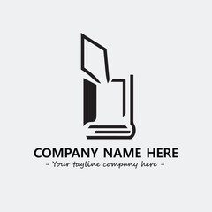 Book illustration black and white for logo company vector image
