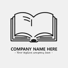 Book illustration black and white for logo company vector image
