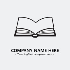 Book illustration black and white for logo company vector image
