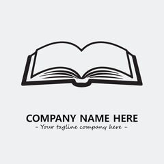 Book illustration black and white for logo company vector image
