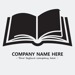 Book illustration black and white for logo company vector image
