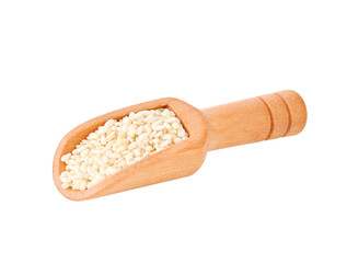 White Sesame seeds (Sesamum indicum) or Til. in scoop on transparent png