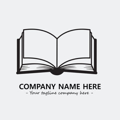 Book illustration black and white for logo company vector image
