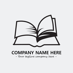 Book illustration black and white for logo company vector image
