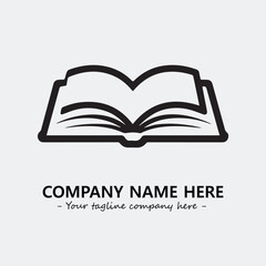 Book illustration black and white for logo company vector image
