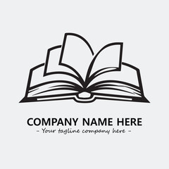 Book illustration black and white for logo company vector image
