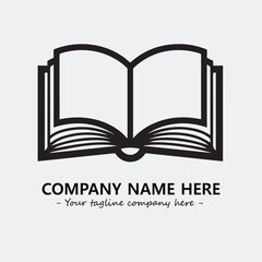 Book illustration black and white for logo company vector image

