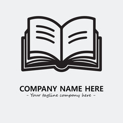 Book illustration black and white for logo company vector image
