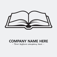 Book illustration black and white for logo company vector image
