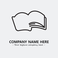 Book illustration black and white for logo company vector image
