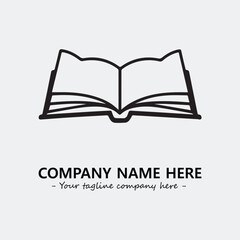 Book illustration black and white for logo company vector image
