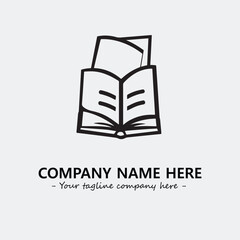 Book illustration black and white for logo company vector image
