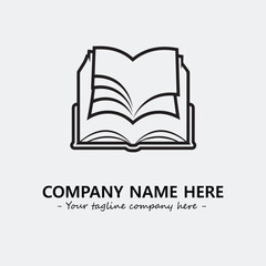 Book illustration black and white for logo company vector image
