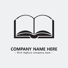 Book illustration black and white for logo company vector image
