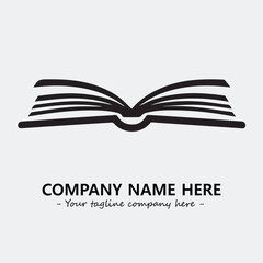 Book illustration black and white for logo company vector image
