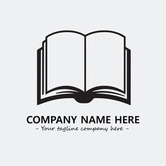 Book illustration black and white for logo company vector image
