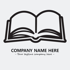 Book illustration black and white for logo company vector image
