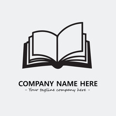 Book illustration black and white for logo company vector image
