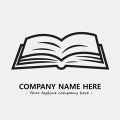 Book illustration black and white for logo company vector image
