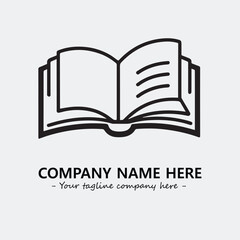 Book illustration black and white for logo company vector image
