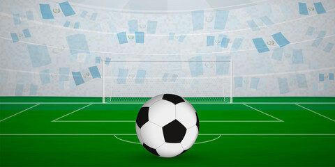 Obraz premium Guatemalan Football Arena Full of Fans with National Flags, Sports Event Illustration.