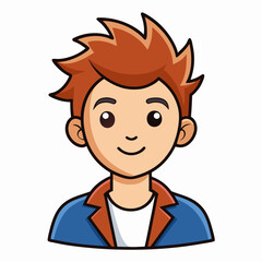 Cartoon Portrait Of A Young Man With Trendy Hairstyle And Casual Outfit