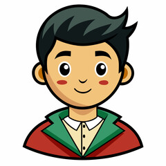 Cartoon Character Portrait Of Smiling Young Man With Formal Attire Vector Art