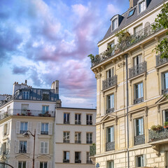 Paris, beautiful buildings boulevard Voltaire in the 11e arrondissement