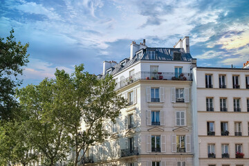Paris, beautiful buildings boulevard Voltaire in the 11e arrondissement