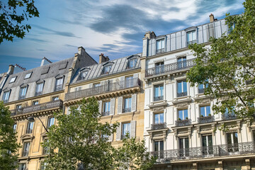 Paris, beautiful buildings boulevard Voltaire in the 11e arrondissement