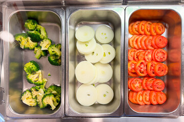 vegetable for make salad in the tray