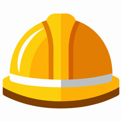 Safety First Yellow Hard Hat Flat Vector Illustration Icon Style Design