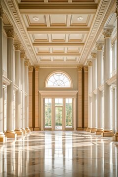 Architectural interior hall space