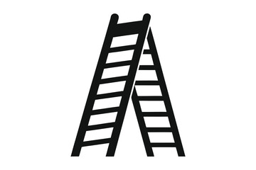ladder to success silhouette vector illustration on white background