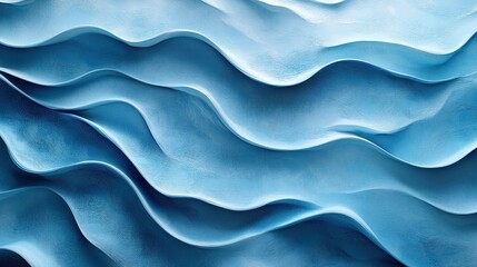 Abstract Blue Waves: Textured, Flowing, and Serene Composition w