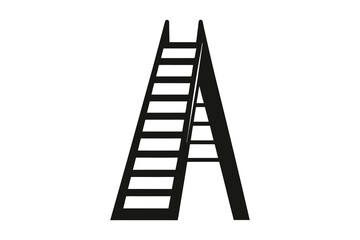 ladder to success silhouette vector illustration on white background