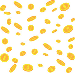 Money Background Golden Coins Floating Wealth Cash Currency Finance Vector