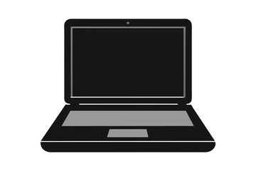Laptop icon vector silhouette isolated on white background