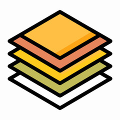 Stacked Colorful Layers Icon Illustration For Graphic Design And Creative Projects
