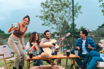 Perfect Outdoor Party, Garden Celebration with Delicious Food, Bar-B-Q, Wine, and Dining Decorations, Enjoying Picnic Meals Drinks at the Table, Creating Memorable Holiday Event with Friends Family