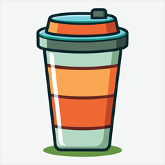 Thermal travel cup vector.