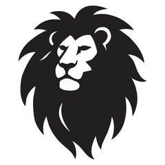 Lion head  silhouette vector  with white background. illustration eps 10